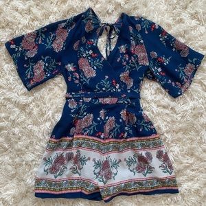 Paisley Romper with open back